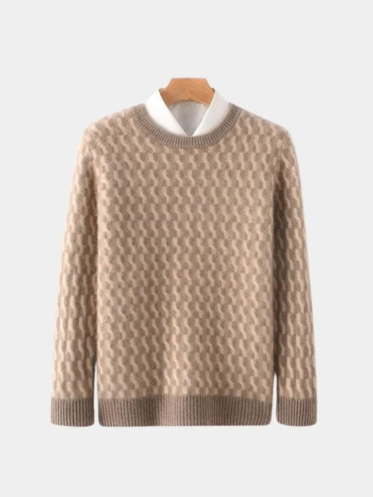 Pullover geometrico a girocollo lana - Viretti