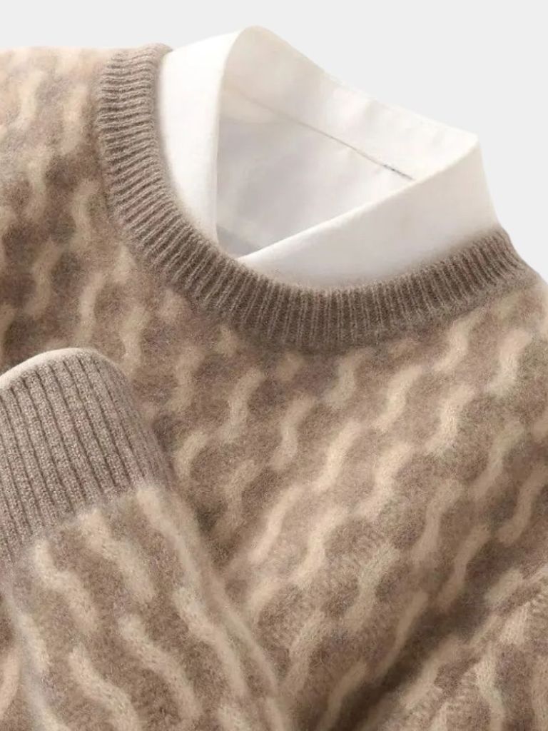 Pullover geometrico a girocollo lana - Viretti