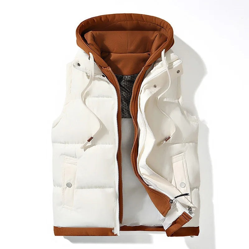 Gilet imbottito con cappuccio