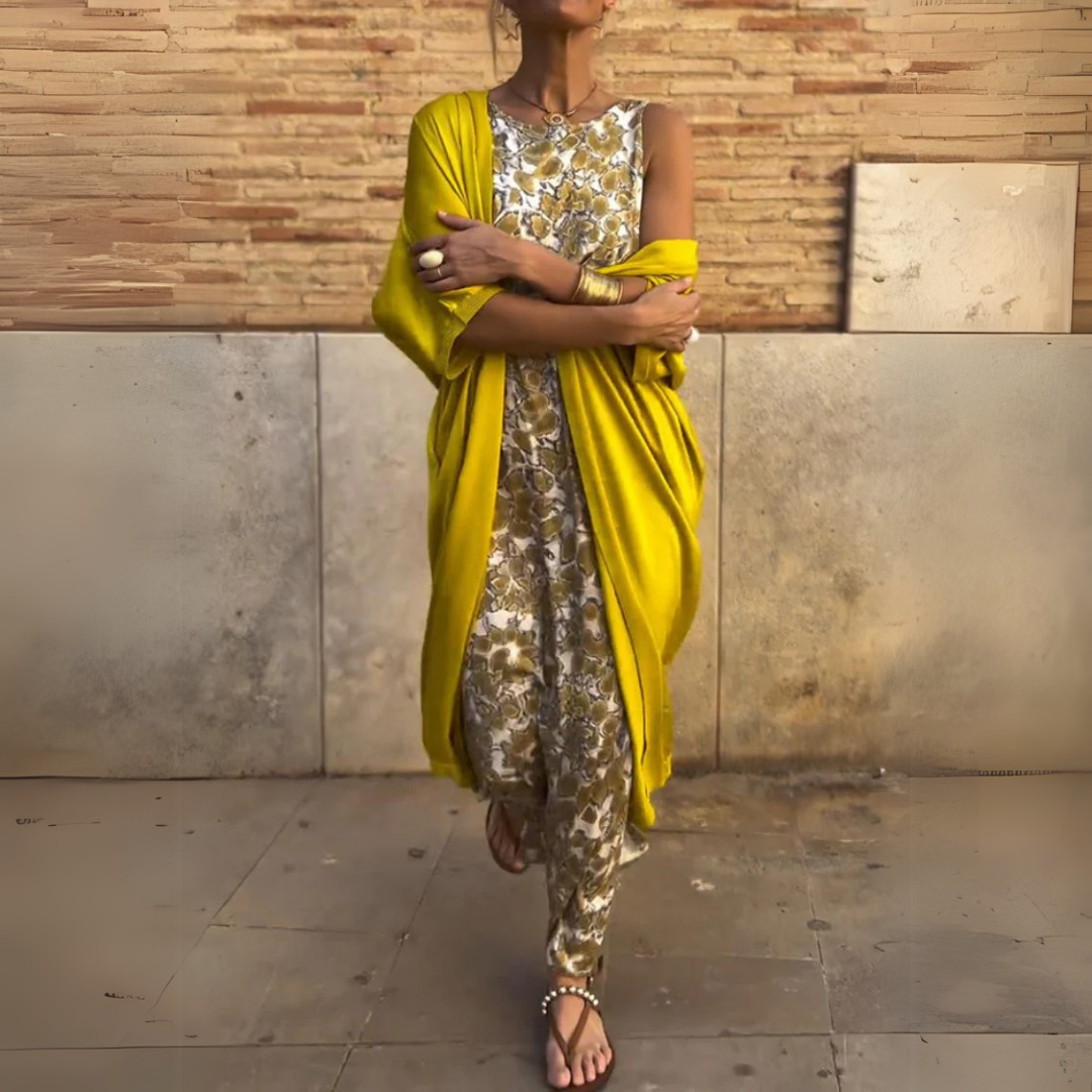 Noemi | Elegante abito lungo con cardigan abbinato in omaggio