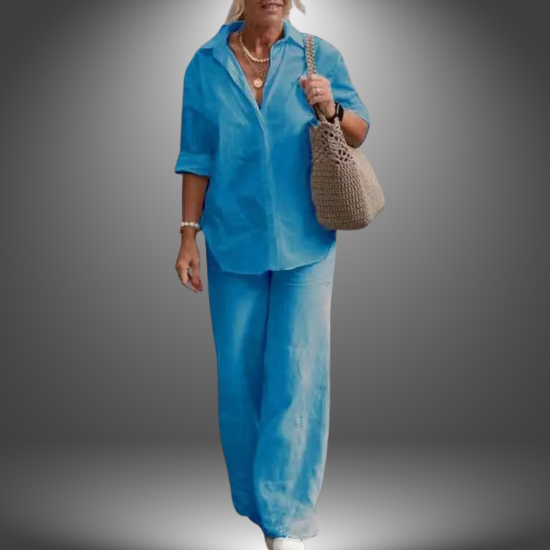 Aurora | Set Camicia e Pantaloni in Cotone Artigianale