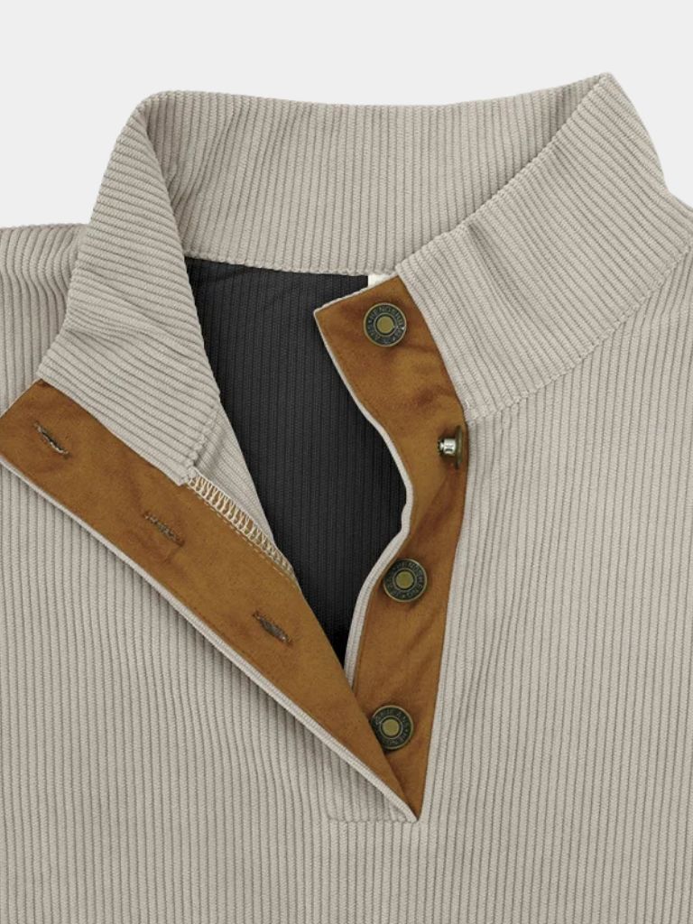 Pullover Retro in Corduroy con Collo Alto - Viretti