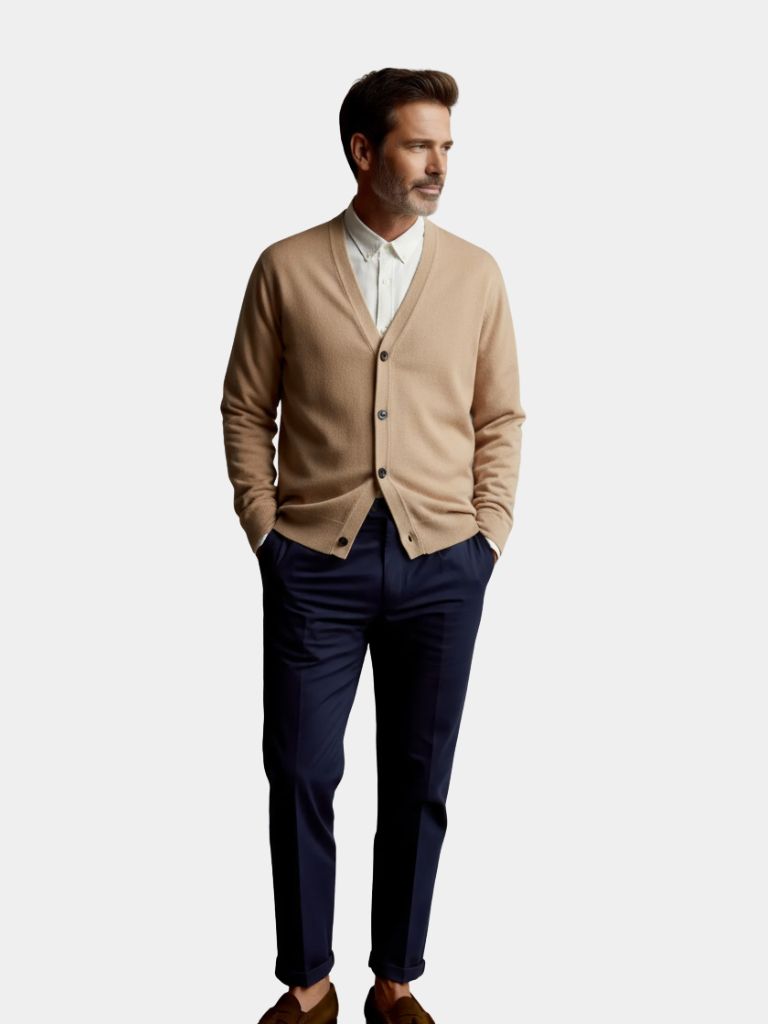 Cardigan in Maglia a V Lana Merino - Viretti