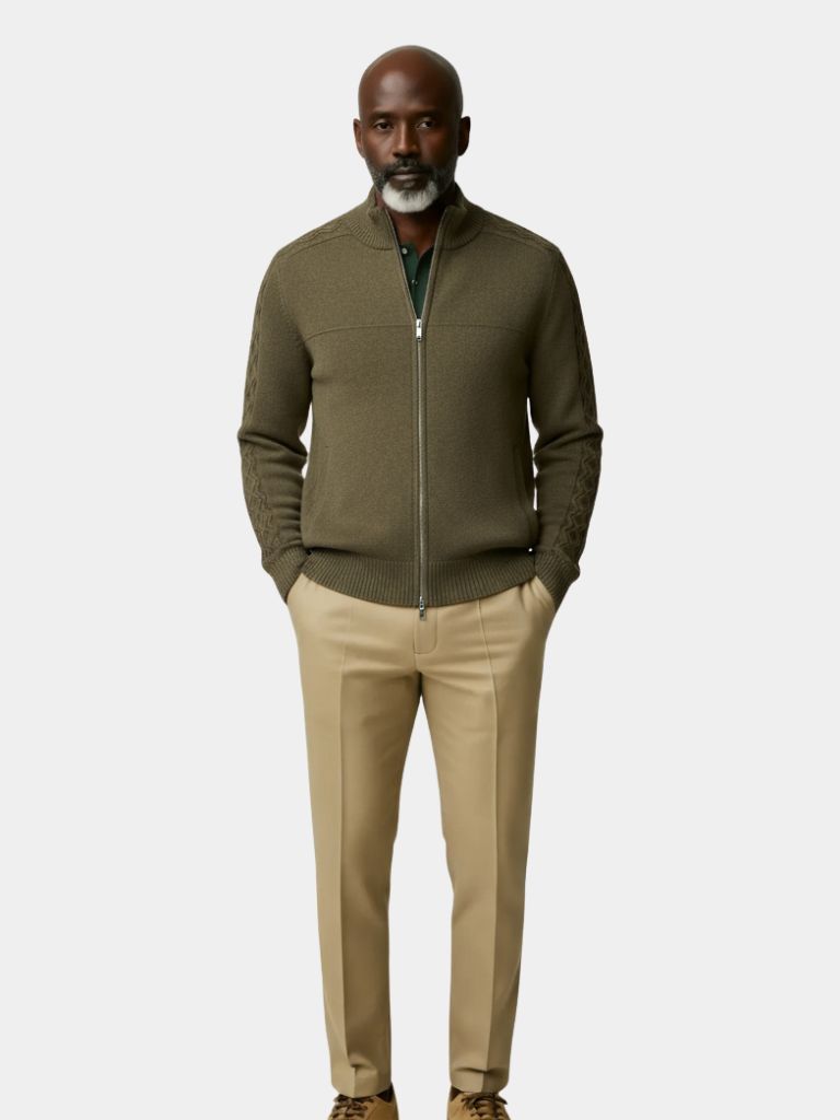 Maglione in Cashmere con Zip e Collo Alto - Viretti