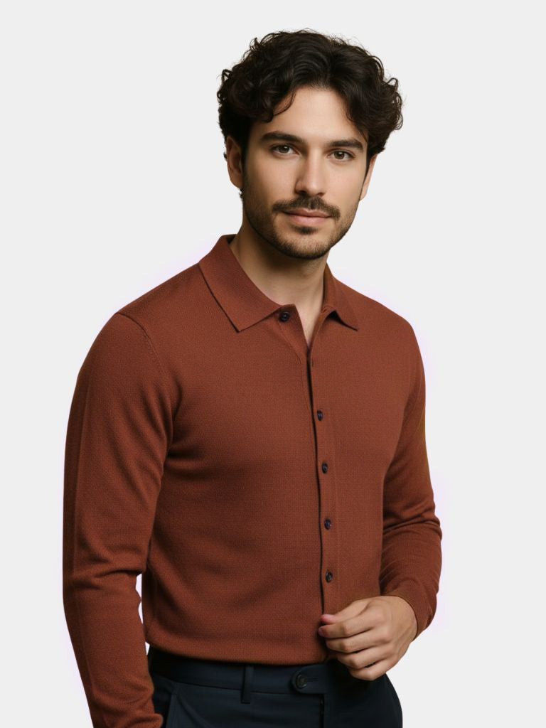 Cardigan Polo con Cashmere - Viretti