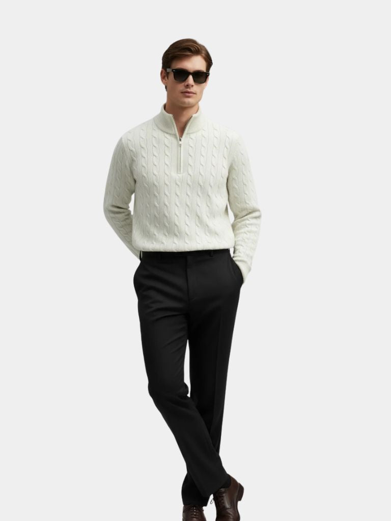 Maglione Premium a Collo Zip in Maglia - Viretti