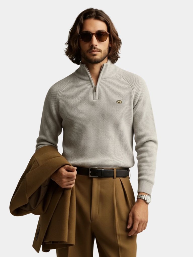 Maglione Elegante con Zip a Quarto - Viretti