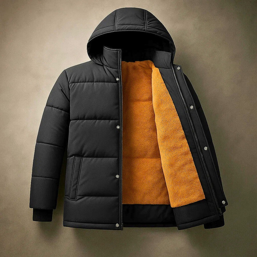 Giacca a vento con cappuccio e interno in pile