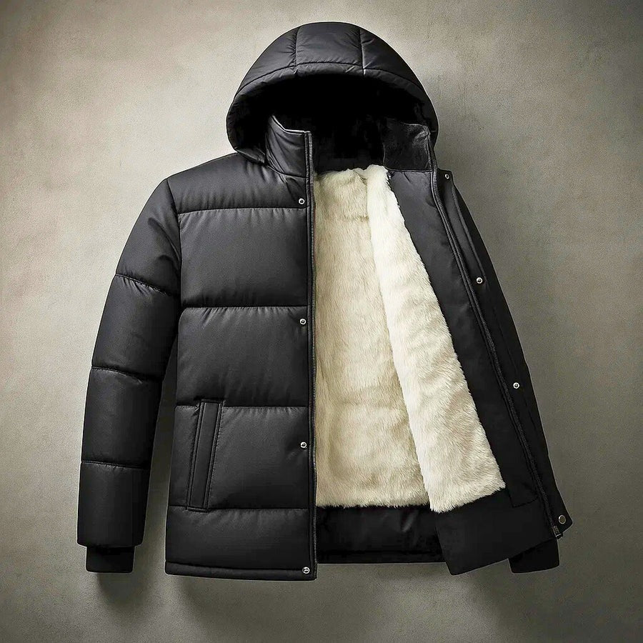 Giacca a vento con cappuccio e interno in pile