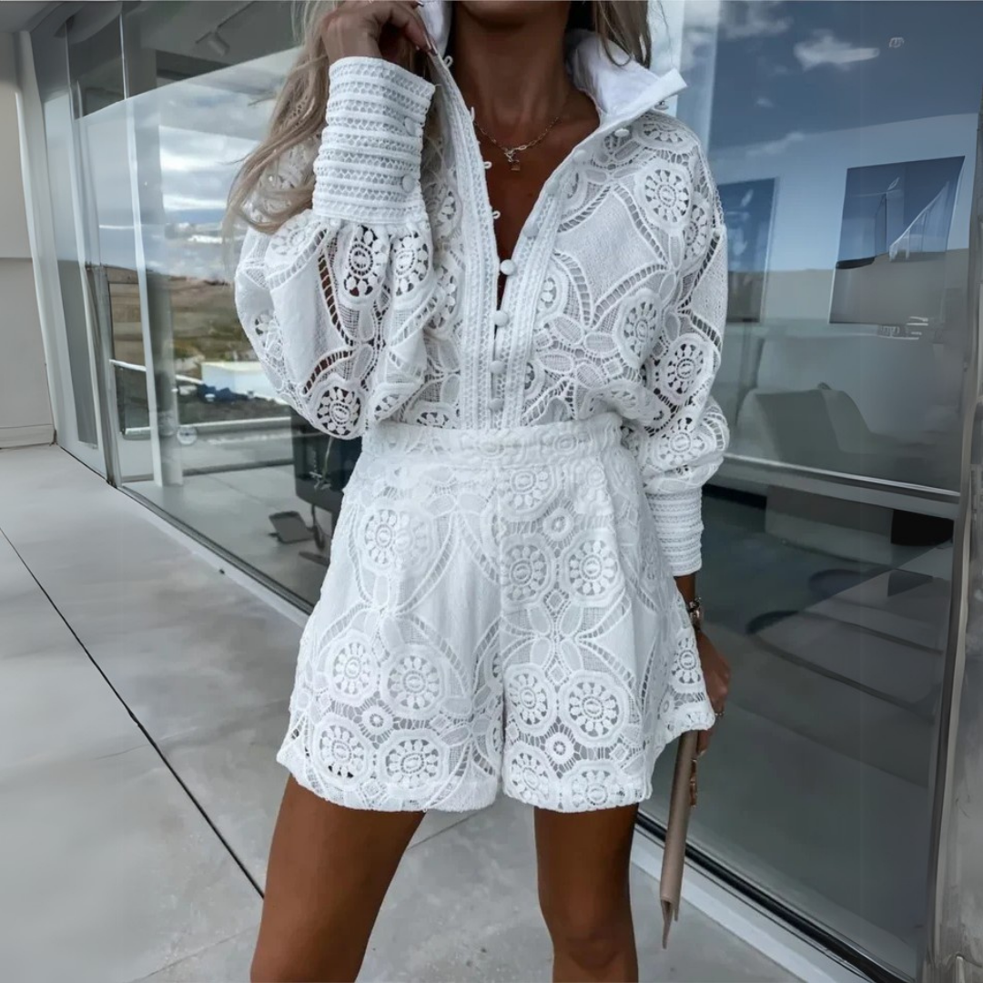 Ondina | Coordinato con ricamo fatto a mano