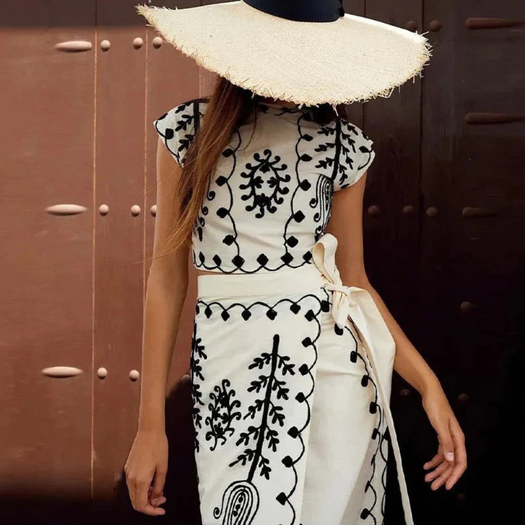 Agata | Completo Top e Gonna Stampati