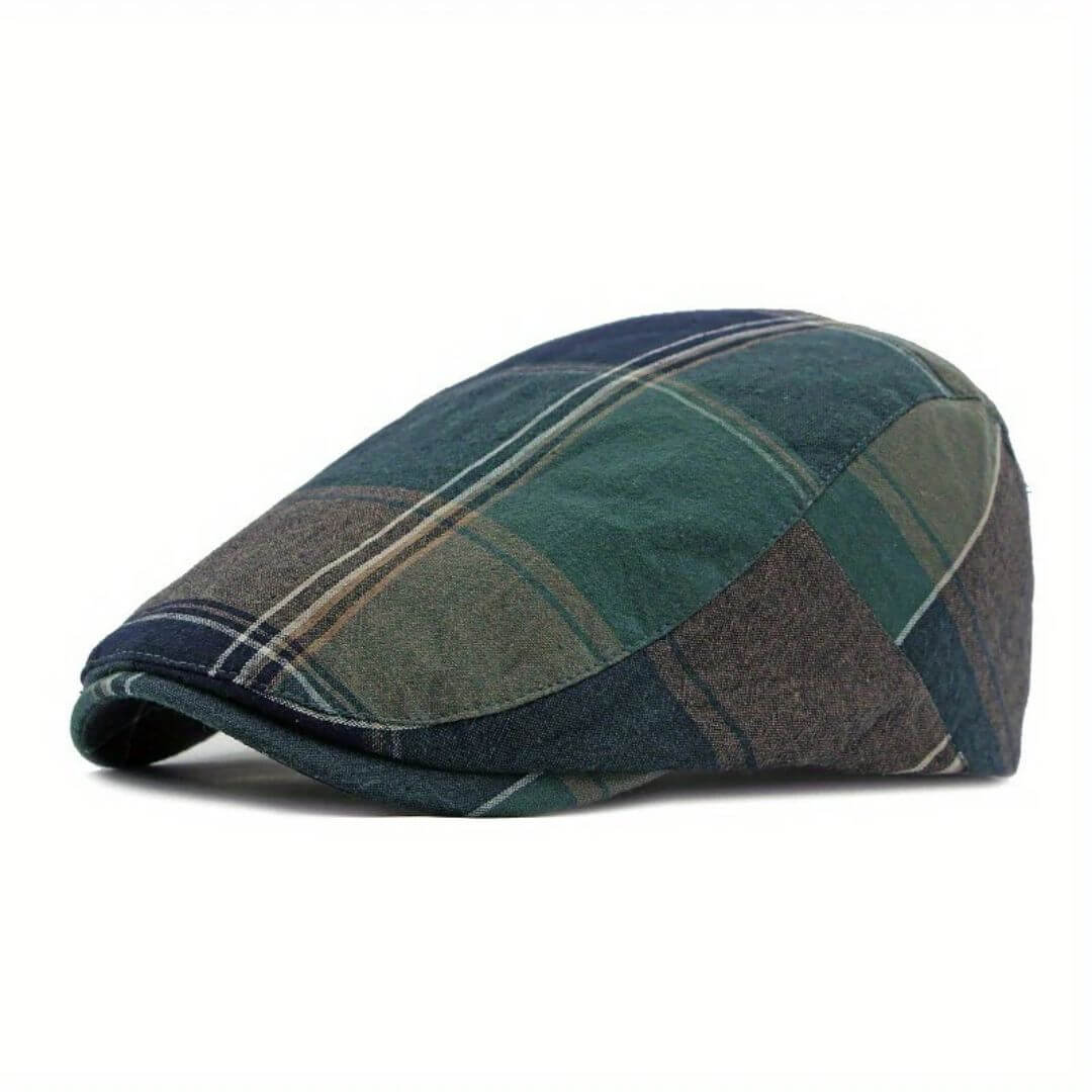 Cappello Piatto in Cotone a Quadri | SCRANTON