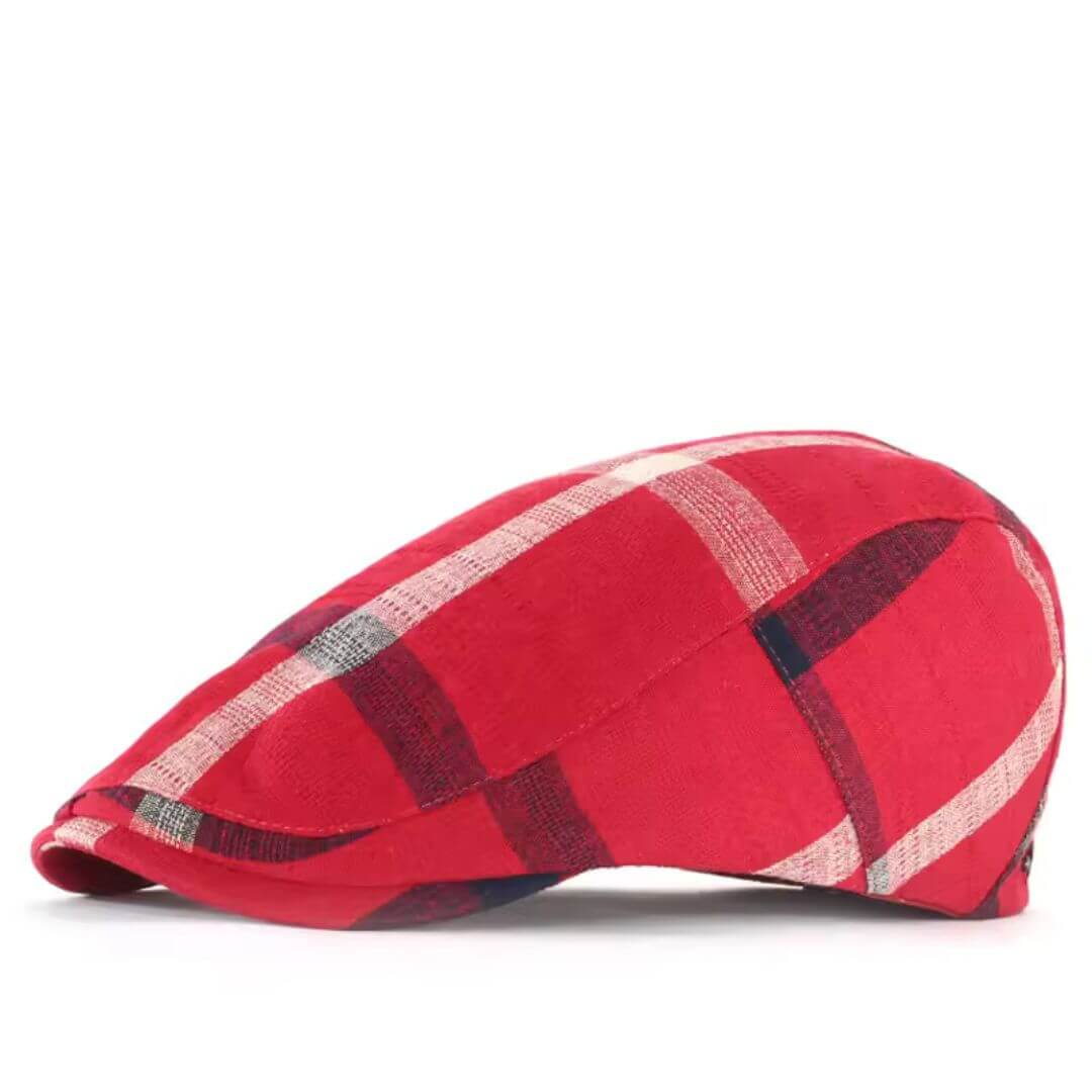 Cappello Piatto in Cotone a Quadri | ROSCOE