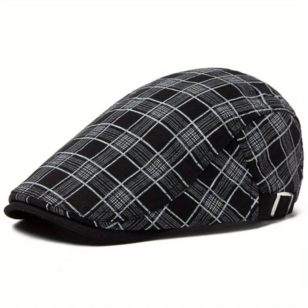 Cappello Piatto a Quadri in Lino e Cotone | WELLINGTON