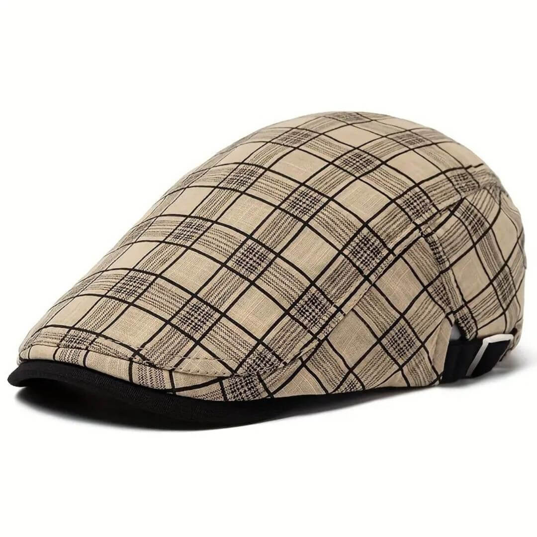 Cappello Piatto a Quadri in Lino e Cotone | WELLINGTON