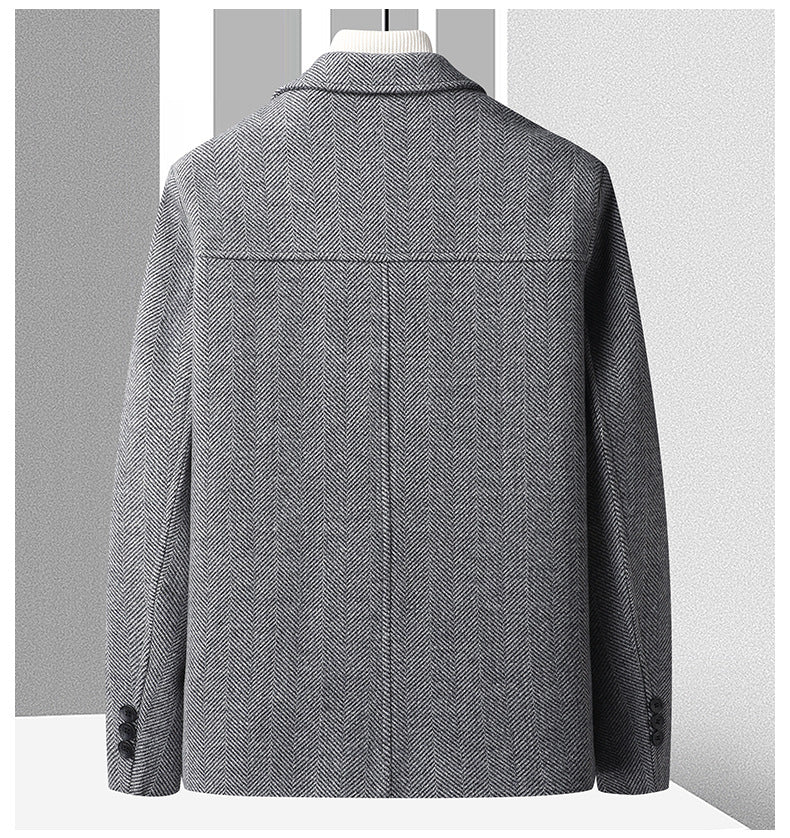 Cappotto in Lana Herringbone Savile