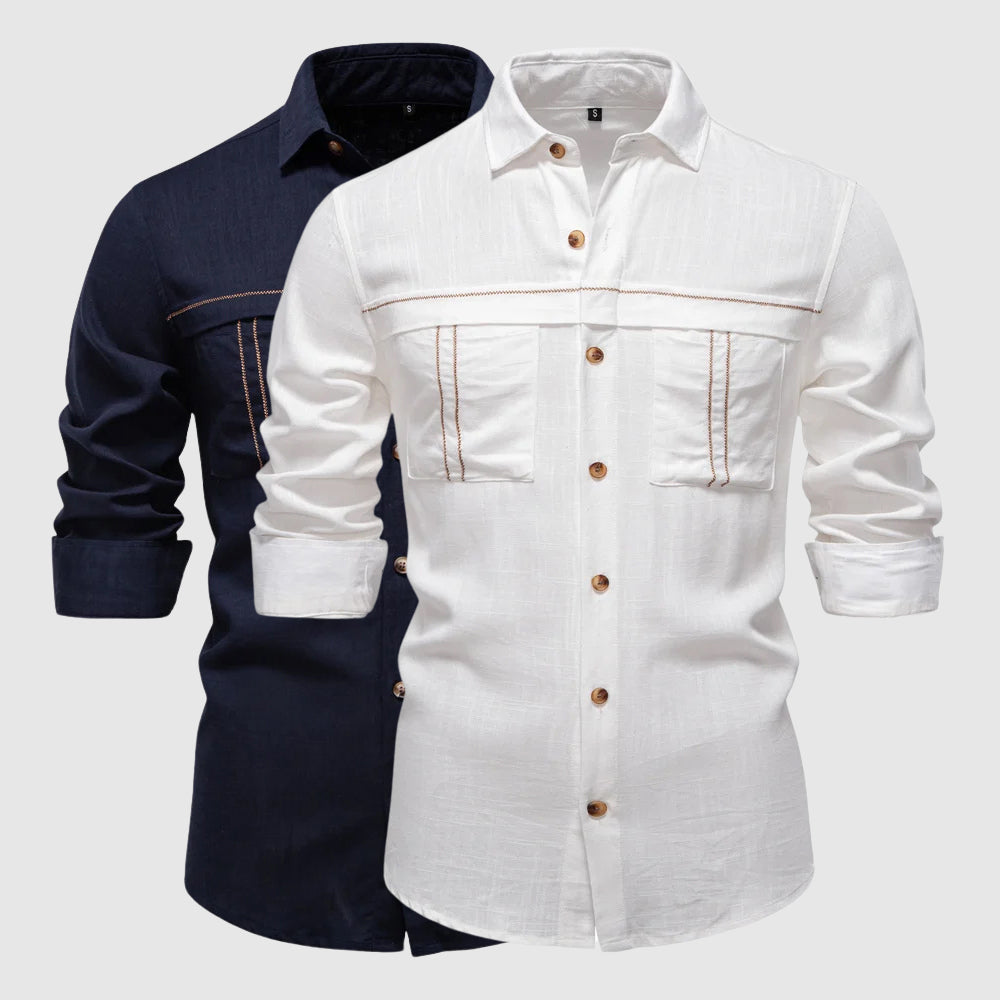 Camicia in Lino François Blanchet Horizon