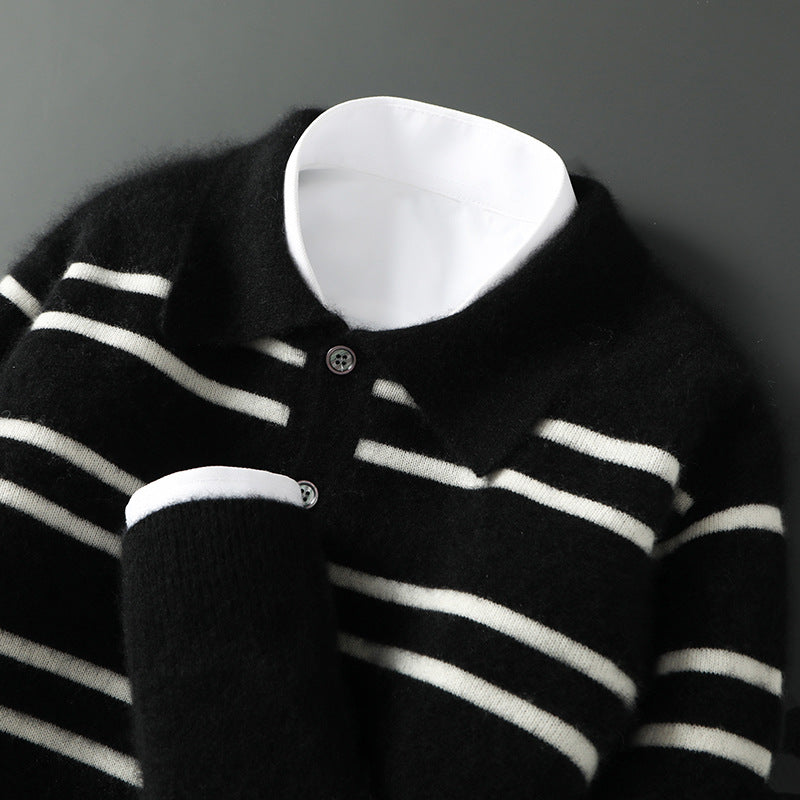 Maglione Polo in Lana Merino Claire