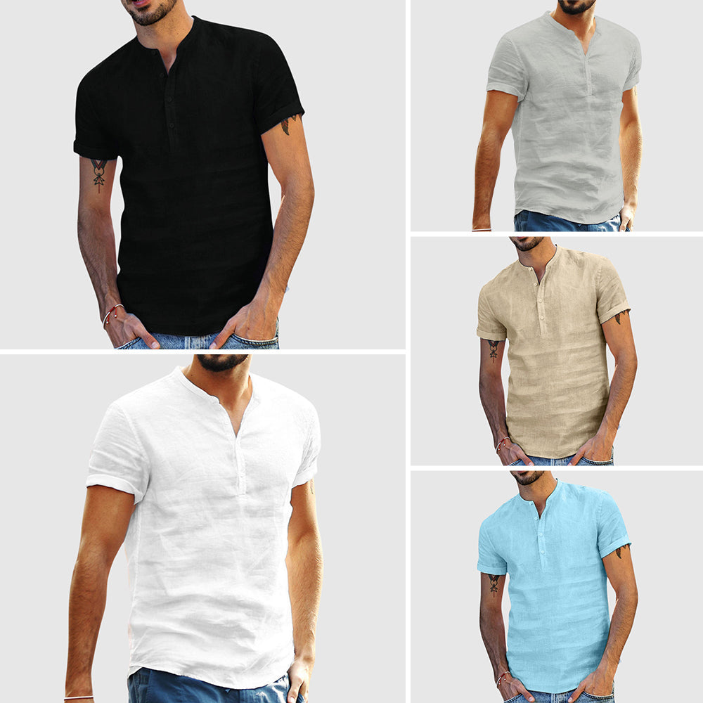 Camicia in Lino a V di Lorenzo Vitali