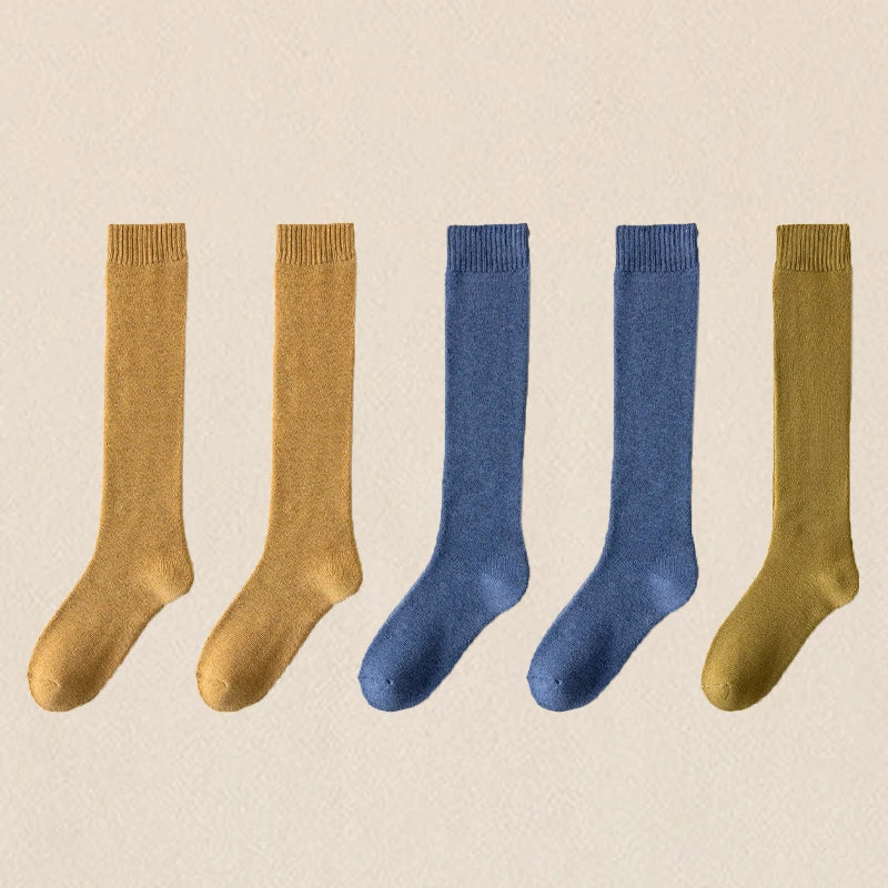 Pacchetto di Calze a Maglia in Colore Unito per Donne, Lunghezza Media