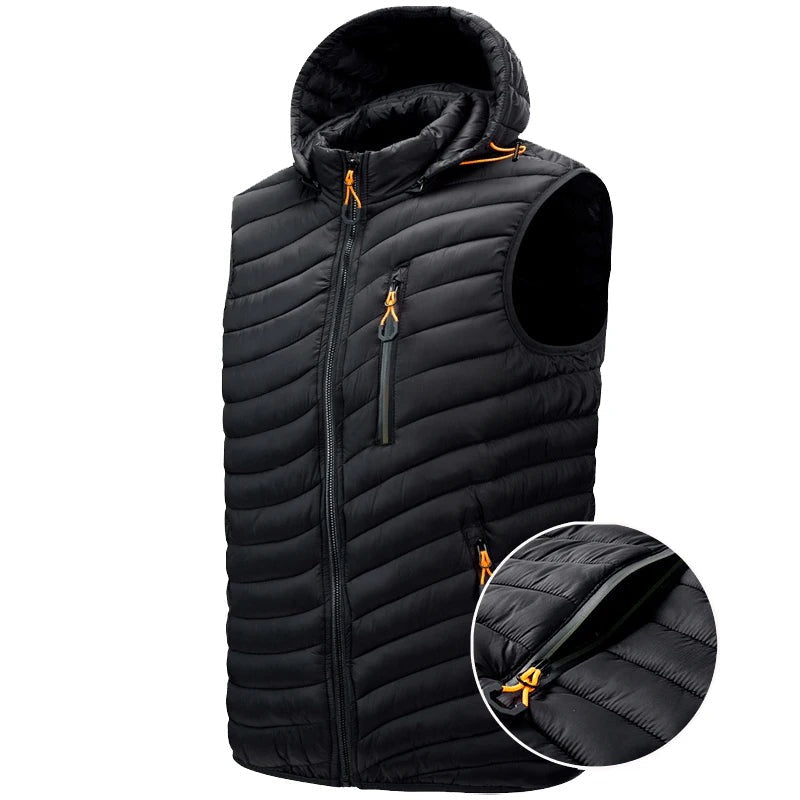 Gilet imbottito con cappuccio