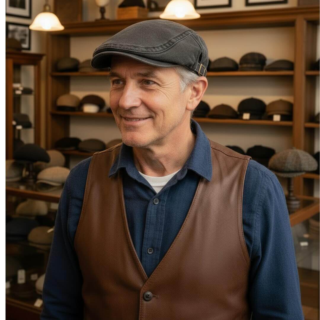 Cappello Piatto in Denim Lavato | DALLAS