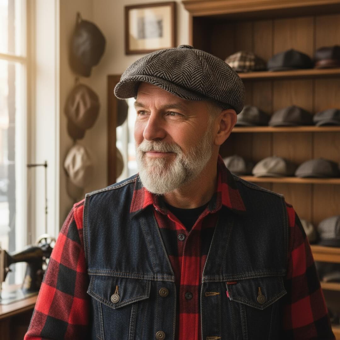 Cappello in Mistura di Lana a Spina di Pesce | TUCSON