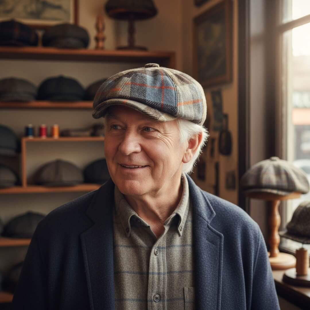 Cappello Newsboy in Mistura di Lana a Quadri | TOLEDO