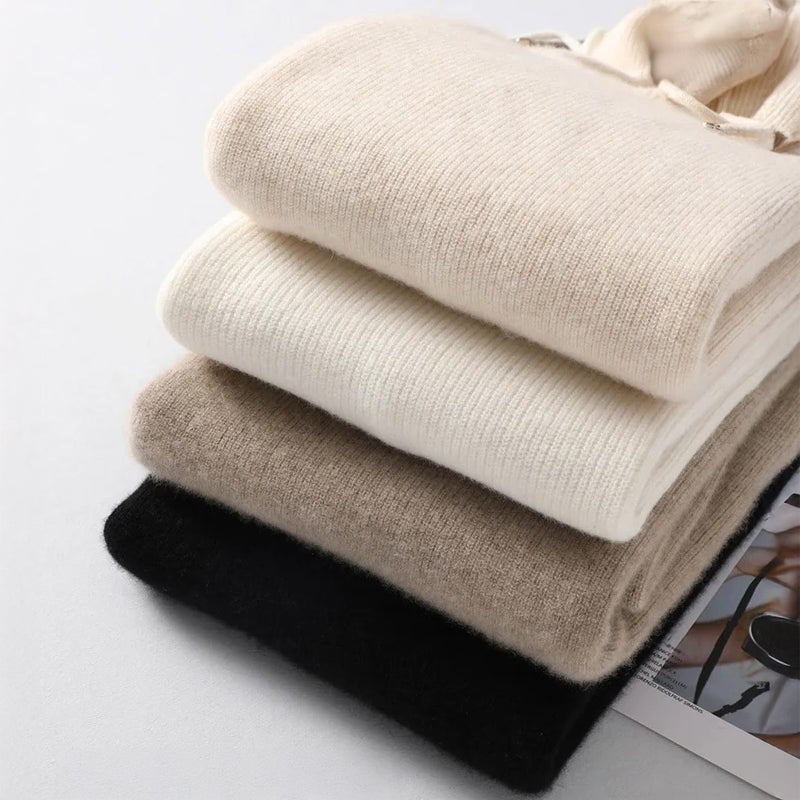 Felpa con Cappuccio a Coste Relaxed Serene Knit