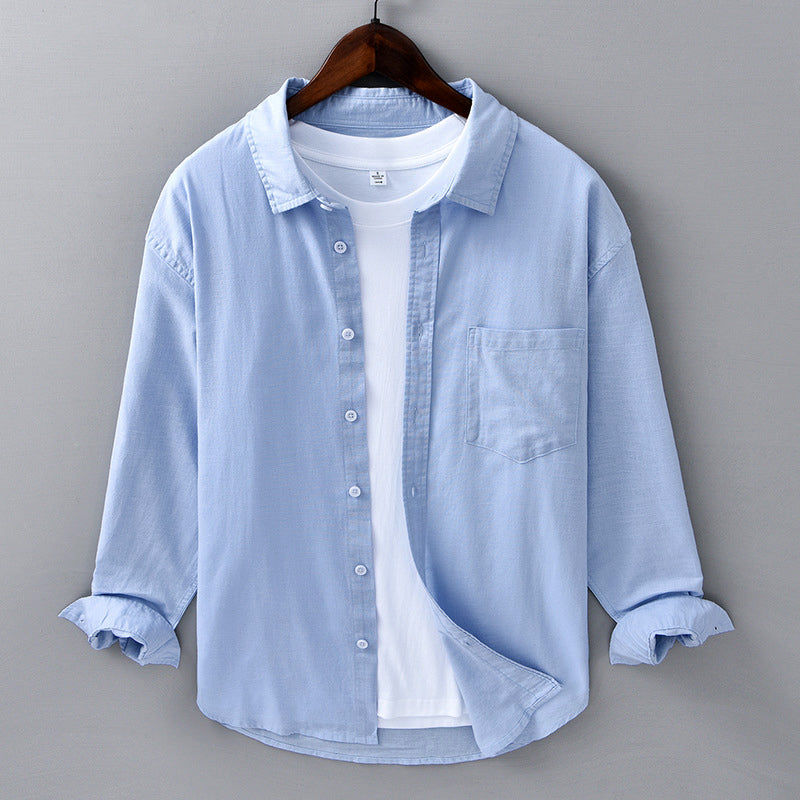 Camicia in Lino Azzurro Theodore Willow