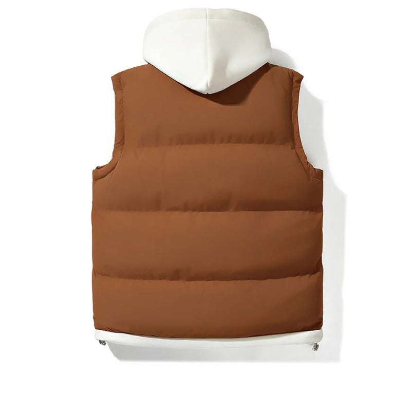 Gilet imbottito con cappuccio