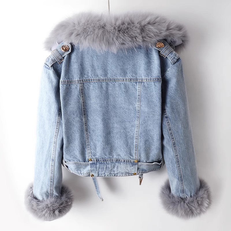 Cappotto di Denim Lussuoso Valentina Rossi