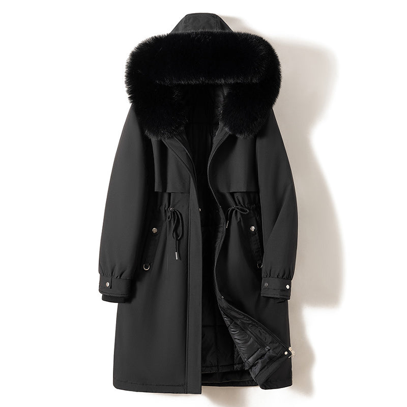 Parka lungo da donna con fodera interna removibile