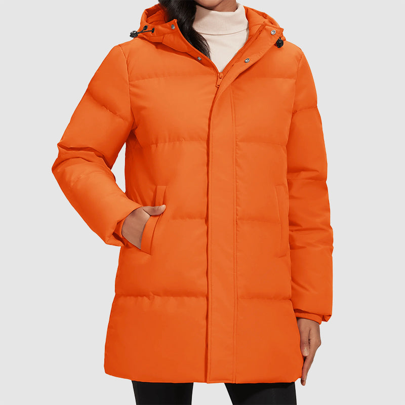 Giacca Puffer Lunga da Donna con Imbottitura in Piuma