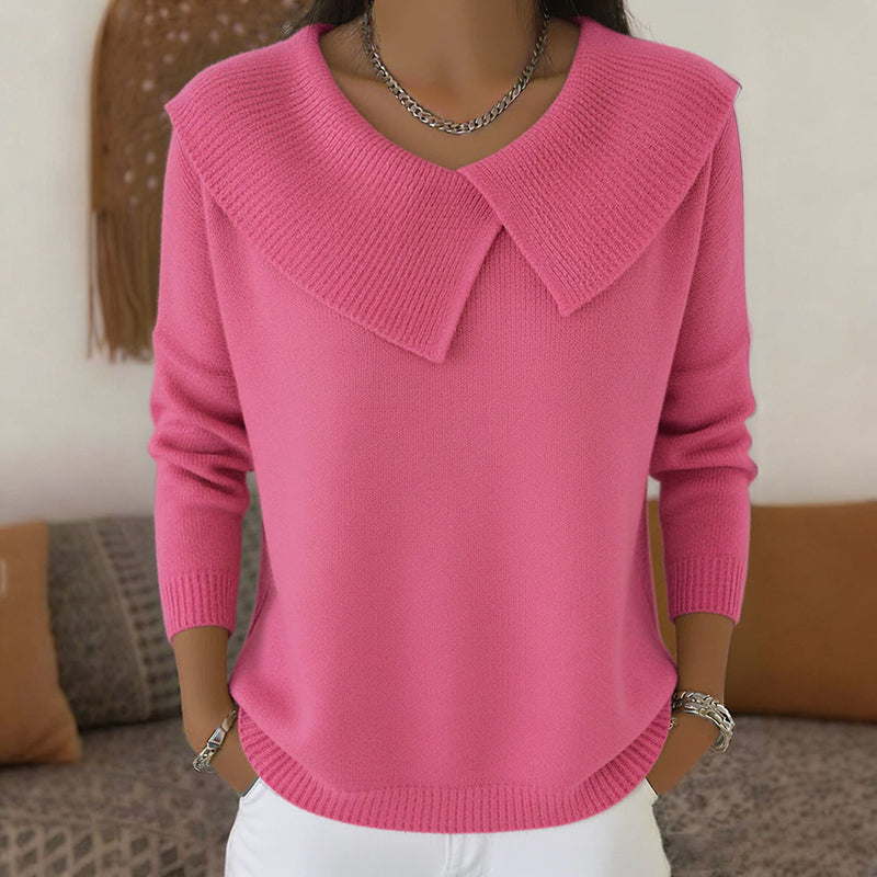 Maglione a V con Collo Ampio per Donna