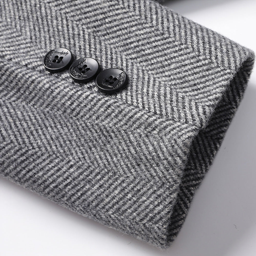 Cappotto in Lana Herringbone Savile