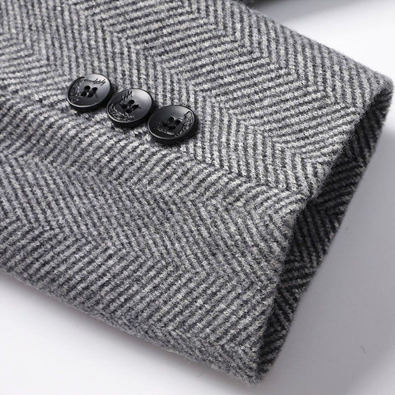 Cappotto in lana a zigzag