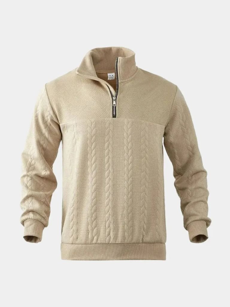 Pullover Essential Henley a Mezzo Zip - Viretti