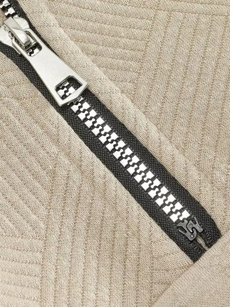 Pullover Essential Henley a Mezzo Zip - Viretti