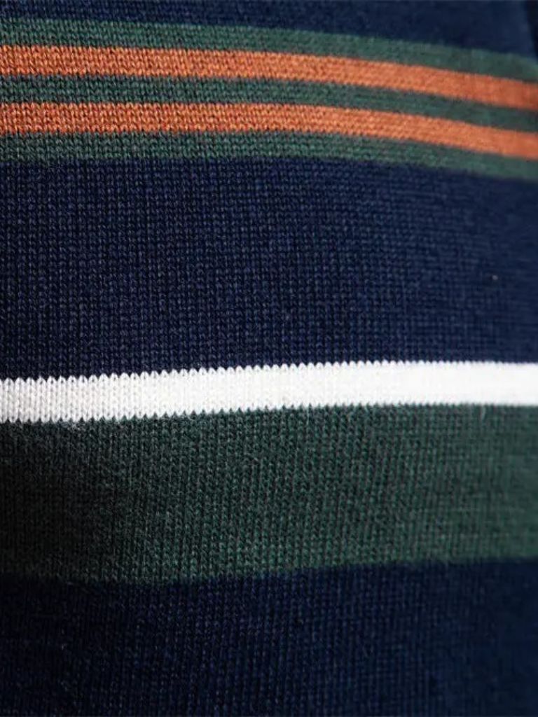 Maglione a Righe con Zip a Quarto - Viretti