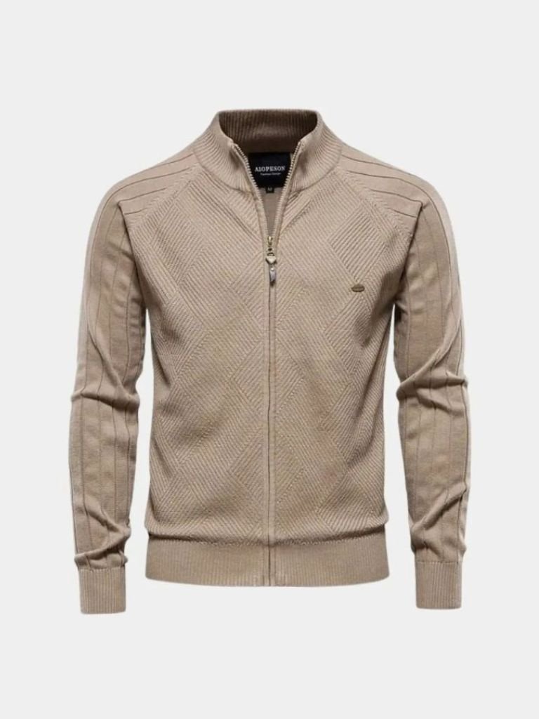 Cardigan Maglione Jacquard con Zip - Viretti