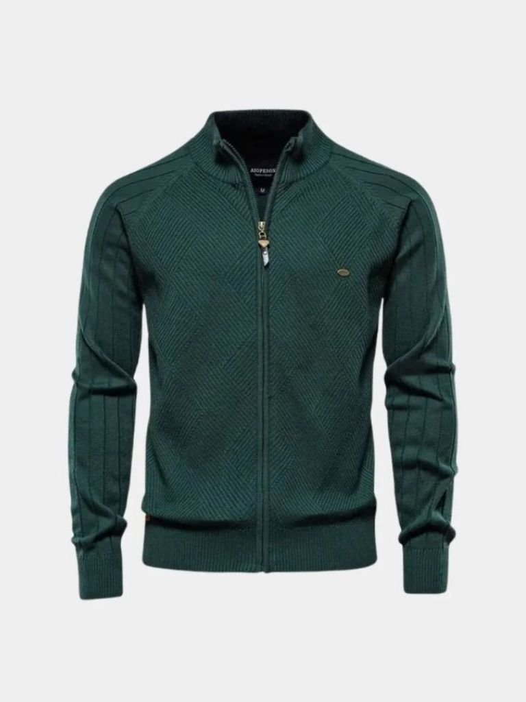 Cardigan Maglione Jacquard con Zip - Viretti