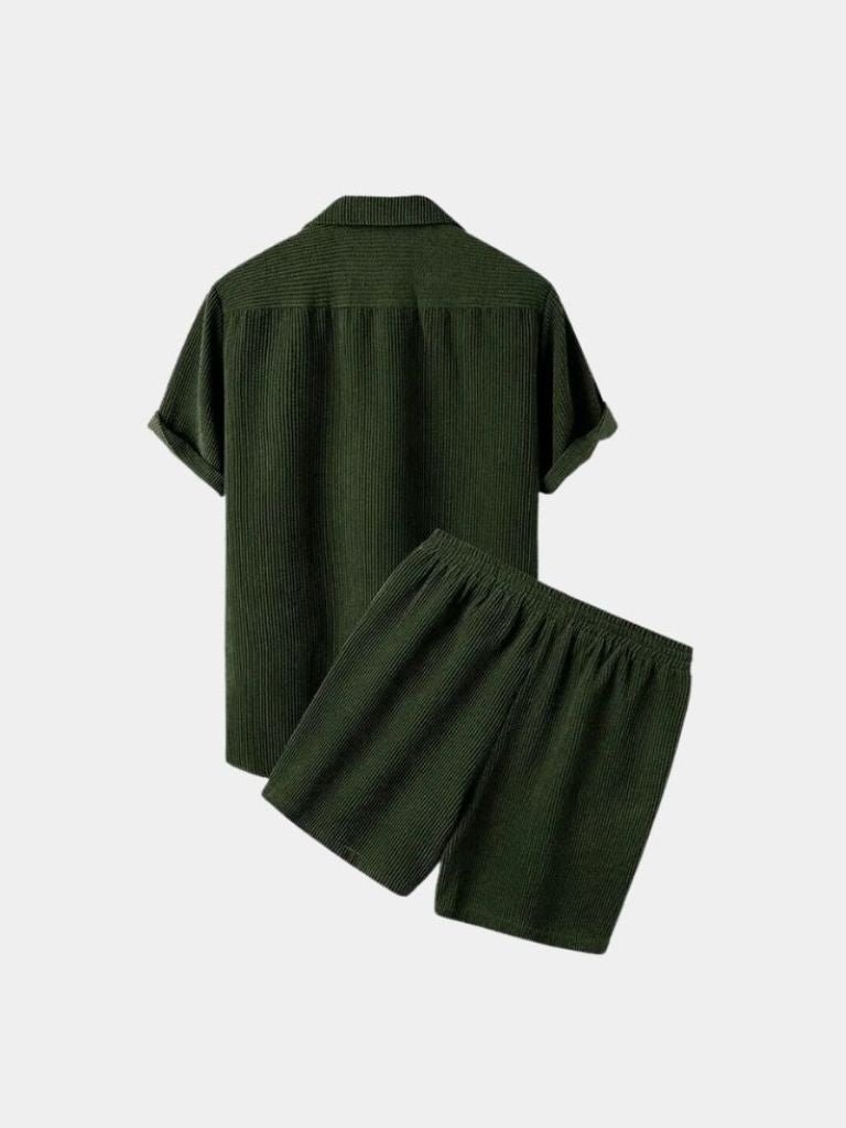 Set Estivo in Velluto a Coste: Pantaloni Corti e Camicia - Viretti