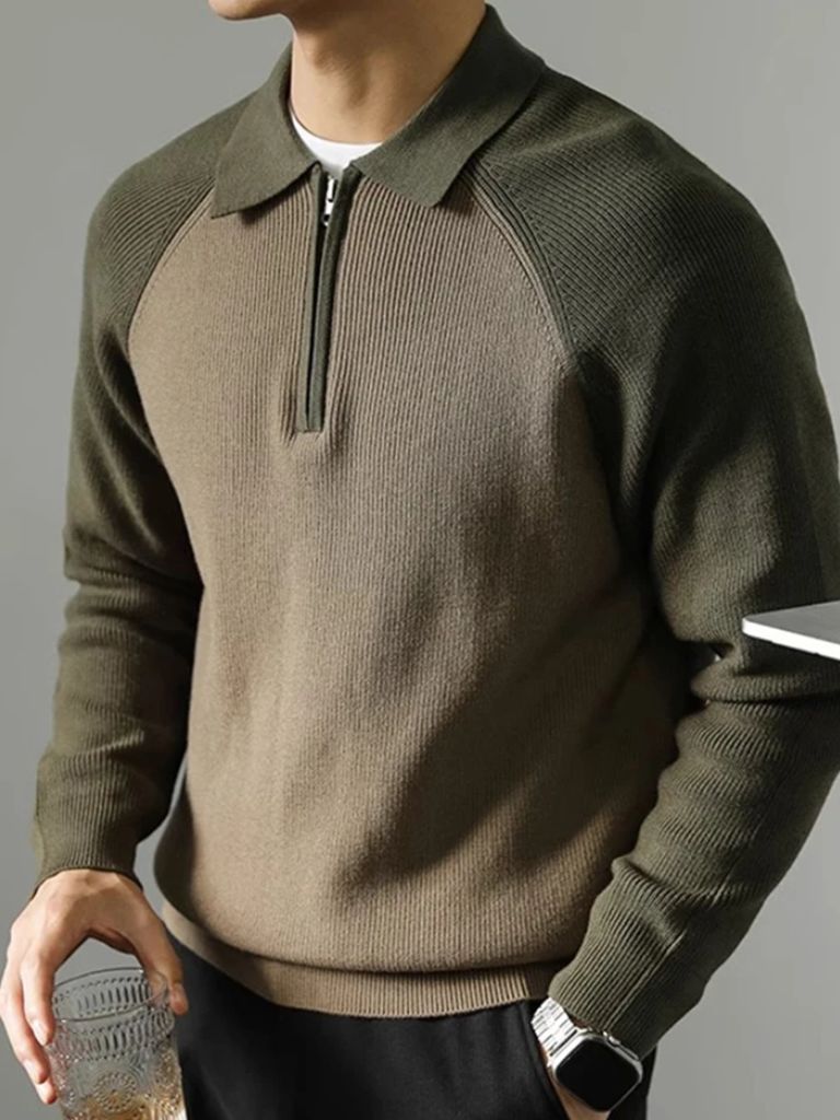 Maglione Raglan con Zip a Quarto - Viretti