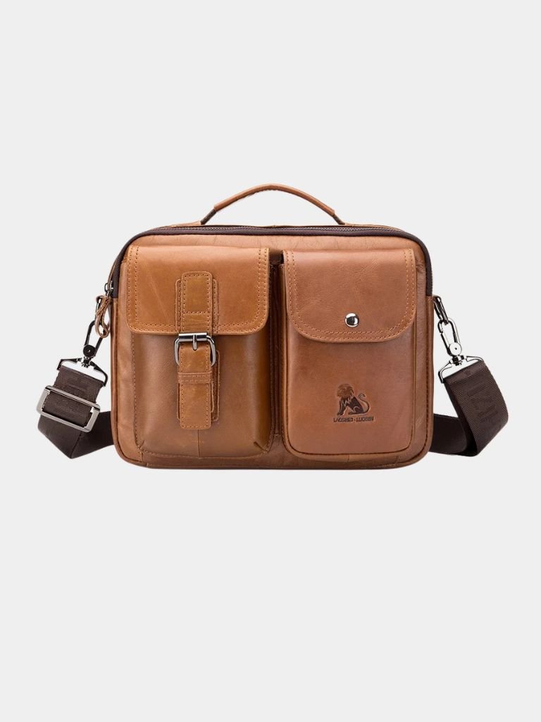 Borsa a Spalla Quadrata in Pelle Retro - Viretti