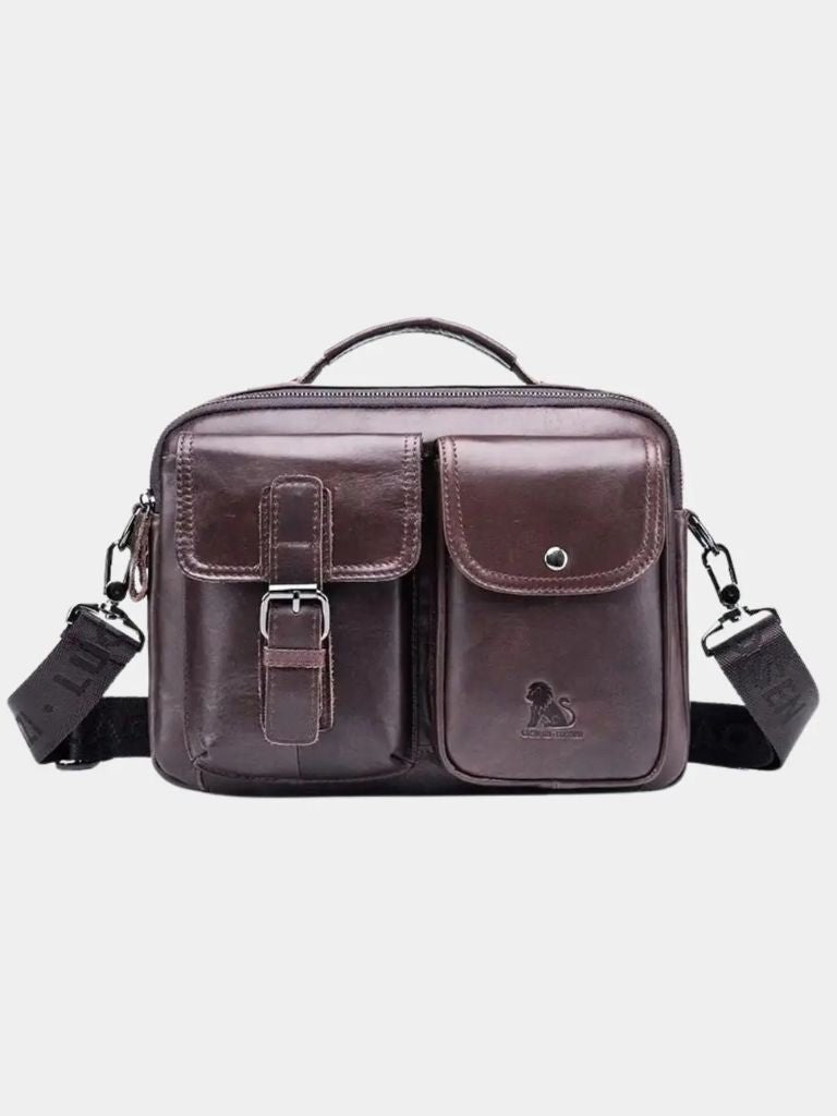 Borsa a Spalla Quadrata in Pelle Retro - Viretti