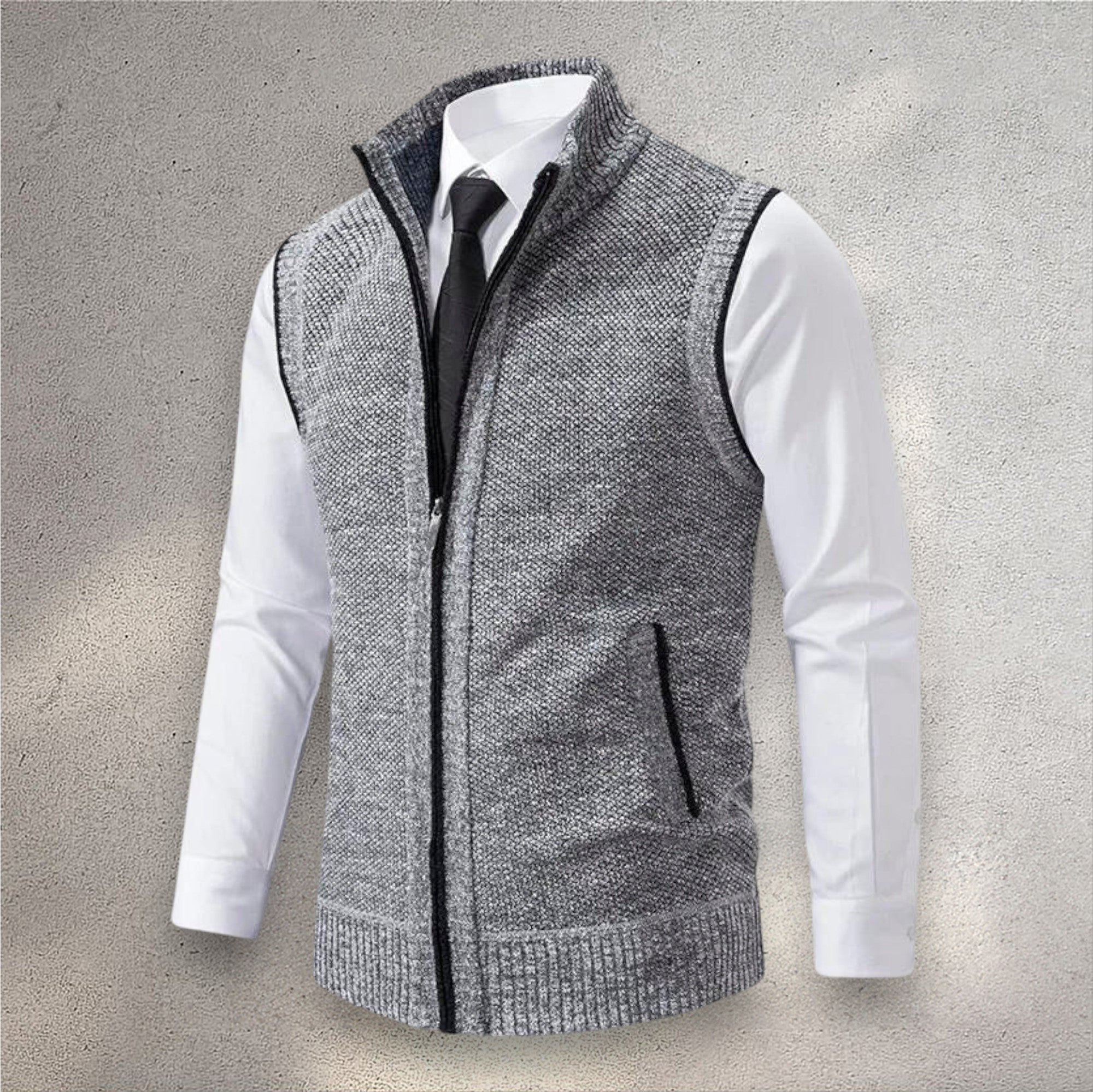 The Levan Knit Vest | Gilet in maglia con zip integrale