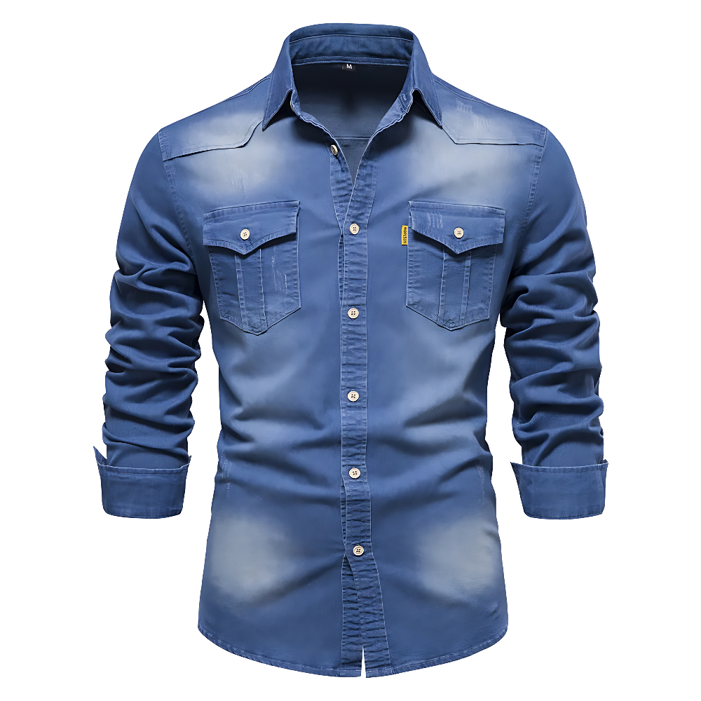 GINO - CAMICIA IN DENIM DI COTONE