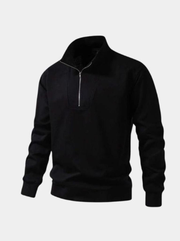 Felpa Sportiva con Cappuccio Nera con Zip - Viretti